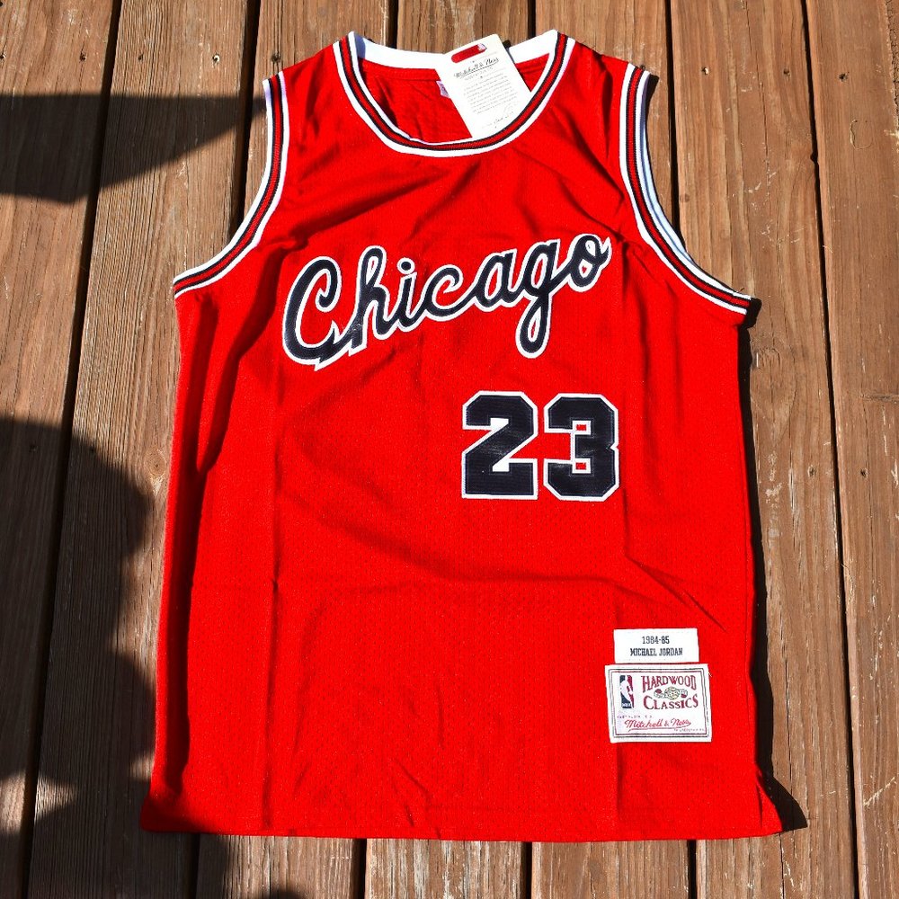 New! Michael Jordan Chicago Bulls Rookie "Chicago" RED Basketball Jersey Men's